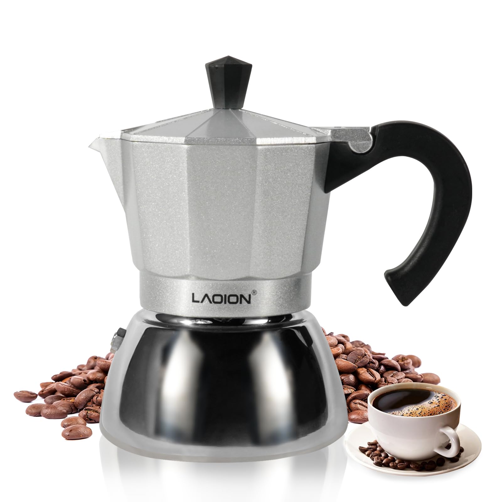Amazon.com: LAOION Stovetop Espresso Maker, 3Cup Moka Pot